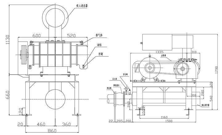 密集型氧化风机产品外形图